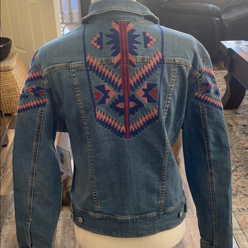 LulaRoe NWT embroidered denim jacket